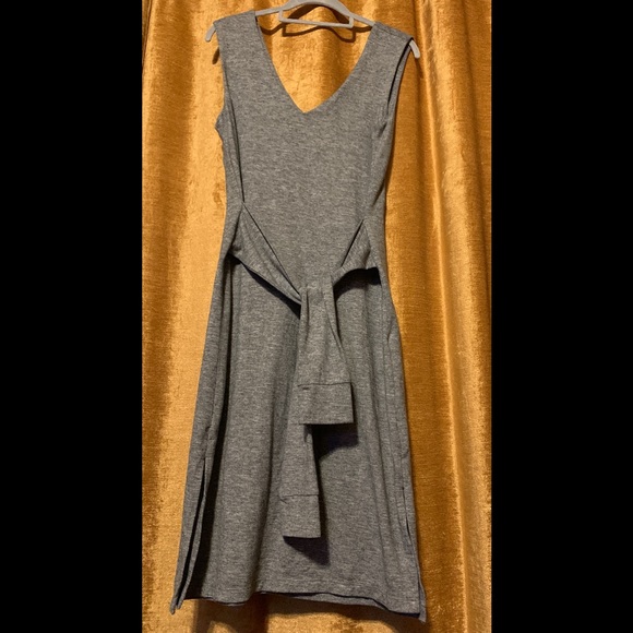 Gray dress w front or back waist tie forever 21 - Picture 1 of 5